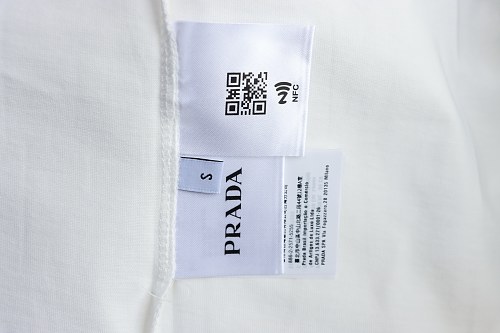 Prada Painted Logo Print T-shirt White