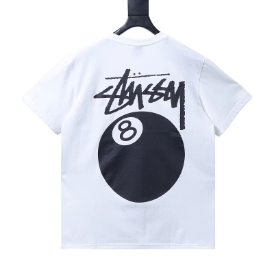 Stussy 8-Ball Billiards Graphic T-Shirt White 01