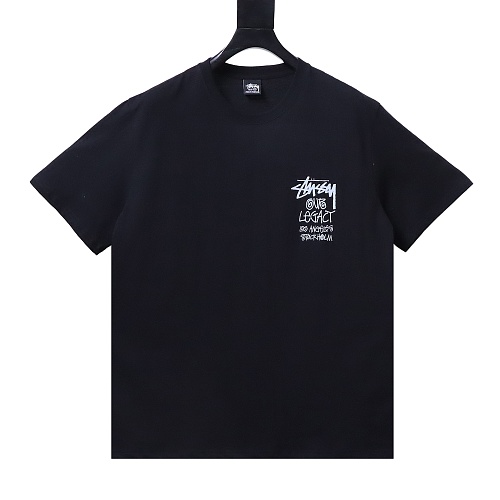 Stussy Cylindrical Logo Print T-Shirt Black