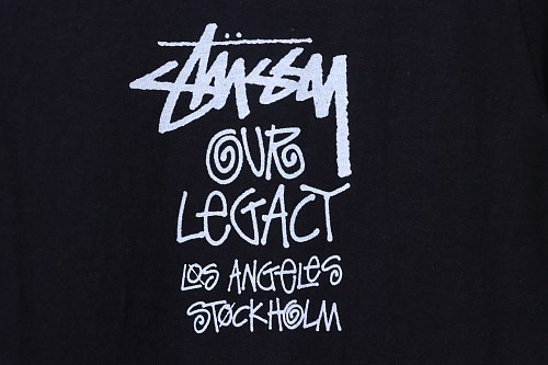 Stussy Cylindrical Logo Print T-Shirt Black