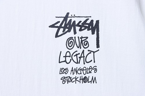 Stussy Cylindrical Logo Print T-Shirt White