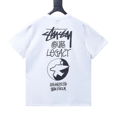 Stussy Cylindrical Logo Print T-Shirt White 01