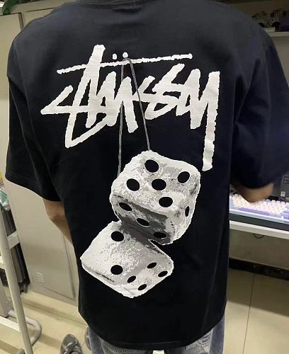 Stussy Dice Print T-Shirt Black