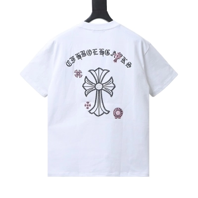 Chrome Hearts Sanskrit Cross Embroidered T-Shirt White 01