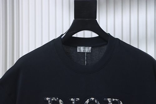Dior CD Letter Appliqué T-Shirt Black