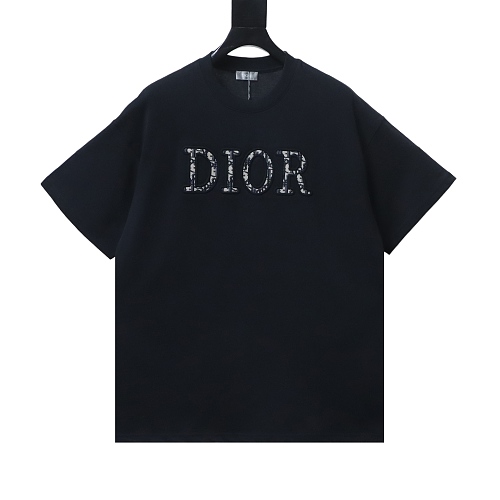Dior CD Letter Appliqué T-Shirt Black