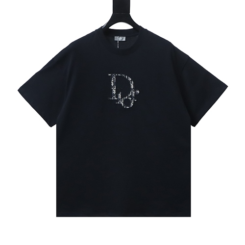 Dior Monogram Appliqué T-Shirt Black
