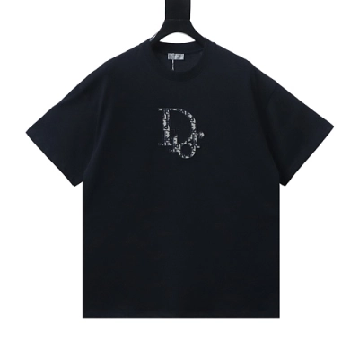 Dior Monogram Appliqué T-Shirt Black 01
