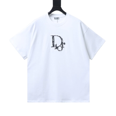 Dior Monogram Appliqué T-Shirt White 01