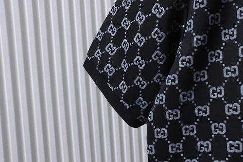 Gucci All-Over Print Short Sleeve Polo Shirt Black Gray