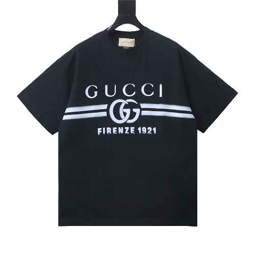 Gucci Black and White Gradient Belt Print T-shirt Black