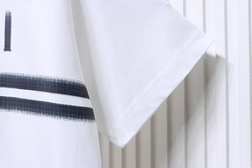 Gucci Black and White Gradient Belt Print T-shirt White