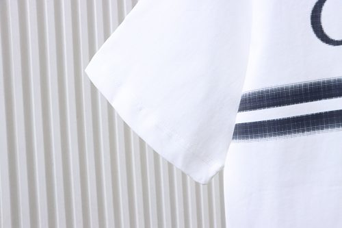 Gucci Black and White Gradient Belt Print T-shirt White
