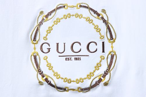 Gucci Interlocking Bridle Motif Letter Embroidery T-shirt White