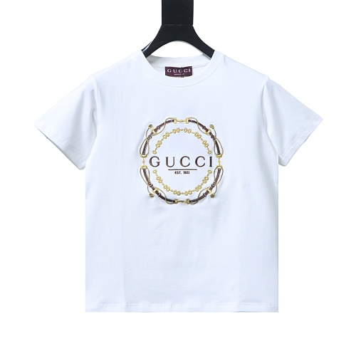 Gucci Interlocking Bridle Motif Letter Embroidery T-shirt White