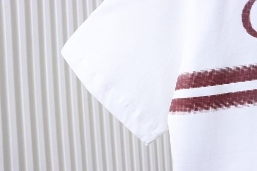 Gucci Red and White Gradient Belt Print T-shirt White