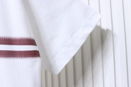 Gucci Red and White Gradient Belt Print T-shirt White