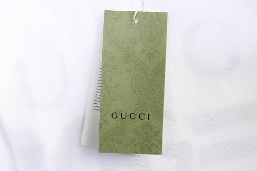 Gucci Red and White Gradient Belt Print T-shirt White