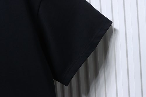 Loewe Line-style Letter Embroidery T-Shirt Black