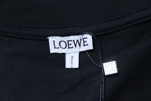 Loewe Line-style Letter Embroidery T-Shirt Black