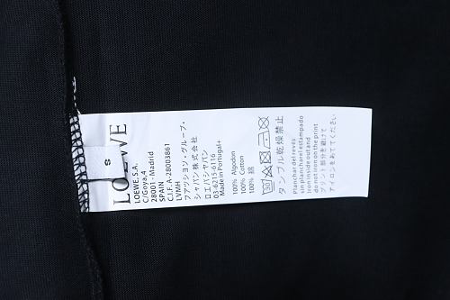 Loewe Line-style Letter Embroidery T-Shirt Black