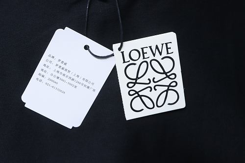 Loewe Line-style Letter Embroidery T-Shirt Black