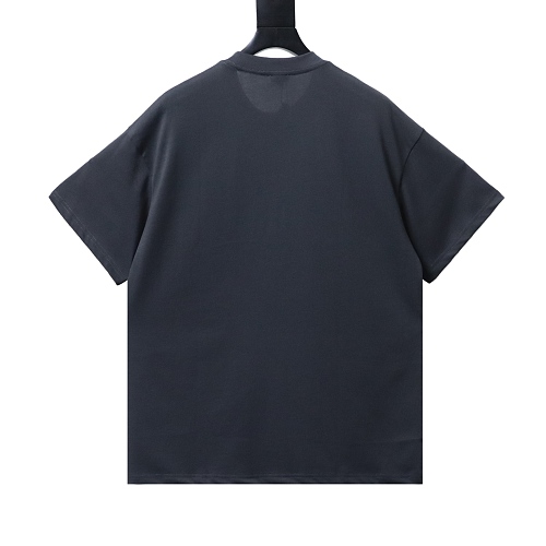 Loewe Line-style Letter Embroidery T-Shirt Dark Gray