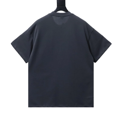 Loewe Line-style Letter Embroidery T-Shirt Dark Gray 02