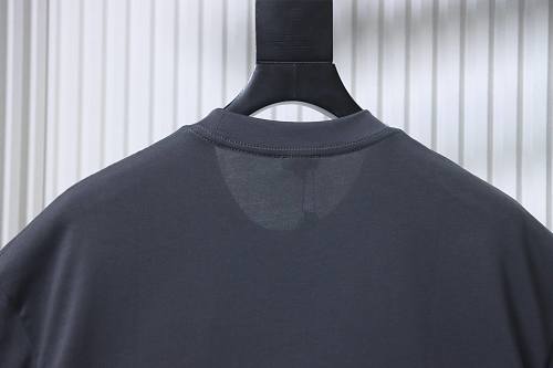 Loewe Line-style Letter Embroidery T-Shirt Dark Gray