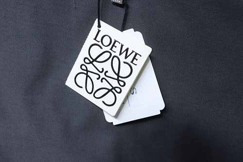Loewe Line-style Letter Embroidery T-Shirt Dark Gray