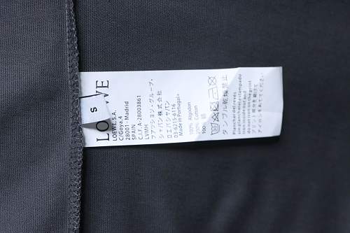 Loewe Line-style Letter Embroidery T-Shirt Dark Gray