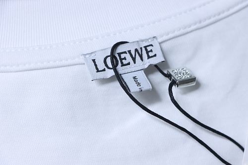 Loewe Line-style Letter Embroidery T-Shirt White