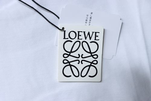Loewe Line-style Letter Embroidery T-Shirt White