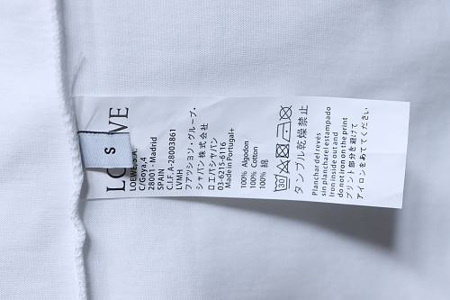 Loewe Line-style Letter Embroidery T-Shirt White