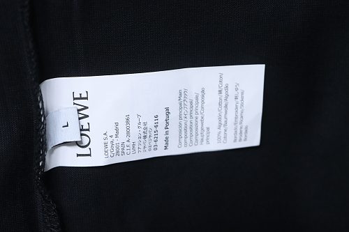 Loewe Rainbow Letter Embroidery T-Shirt Black