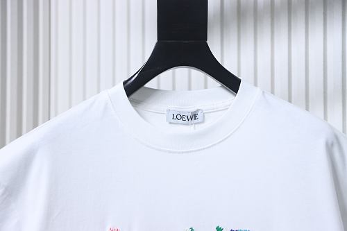Loewe Rainbow Letter Embroidery T-Shirt White