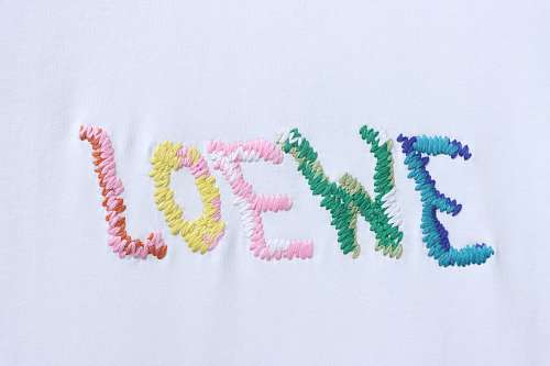 Loewe Rainbow Letter Embroidery T-Shirt White