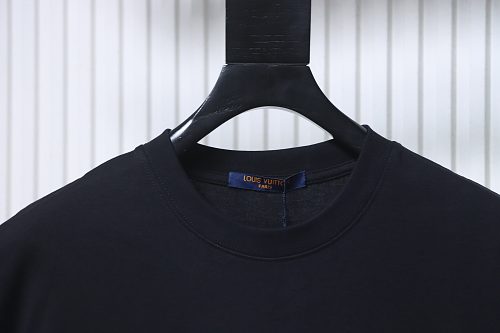 Louis Vuitton Colorful Calico Embroidery Logo T-Shirt Black