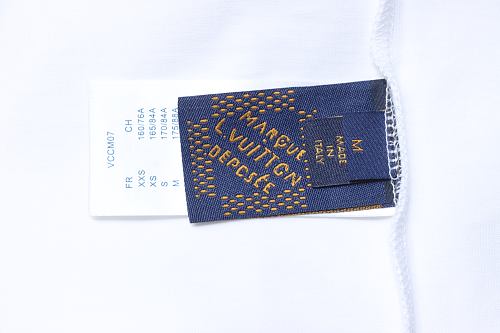 Louis Vuitton Colorful Calico Embroidery Logo T-Shirt White