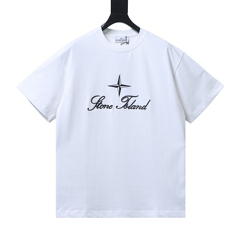 Stone Island Letter Embroidery T-Shirt White