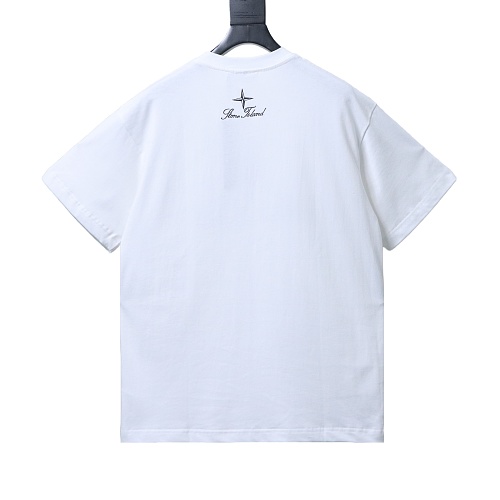 Stone Island Letter Embroidery T-Shirt White