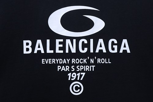 Balenciaga Ring-Print Letter T-Shirt Black
