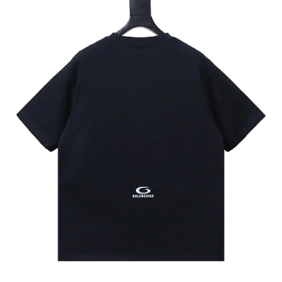 Balenciaga Ring-Print Letter T-Shirt Black 02