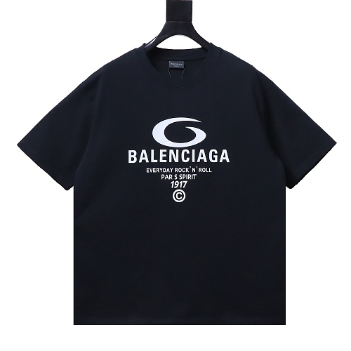 Balenciaga Ring-Print Letter T-Shirt Black
