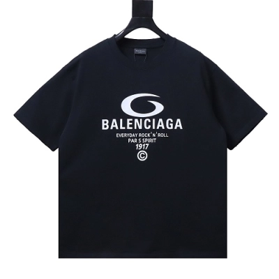 Balenciaga Ring-Print Letter T-Shirt Black 01