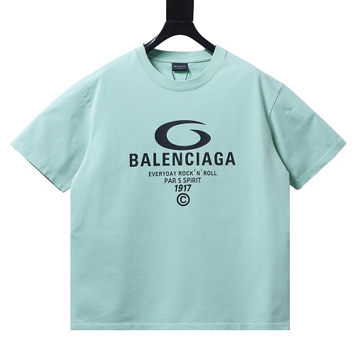 Balenciaga Ring-Print Letter T-Shirt Green