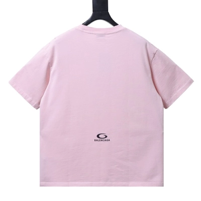 Balenciaga Ring-Print Letter T-Shirt Pink 02