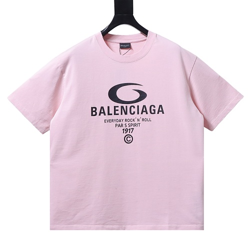 Balenciaga Ring-Print Letter T-Shirt Pink