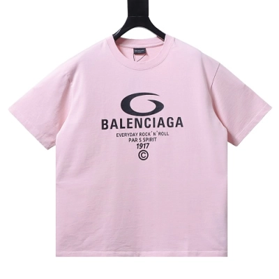 Balenciaga Ring-Print Letter T-Shirt Pink 01