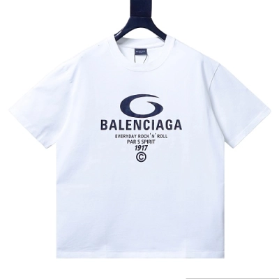 Balenciaga Ring-Print Letter T-Shirt White 01